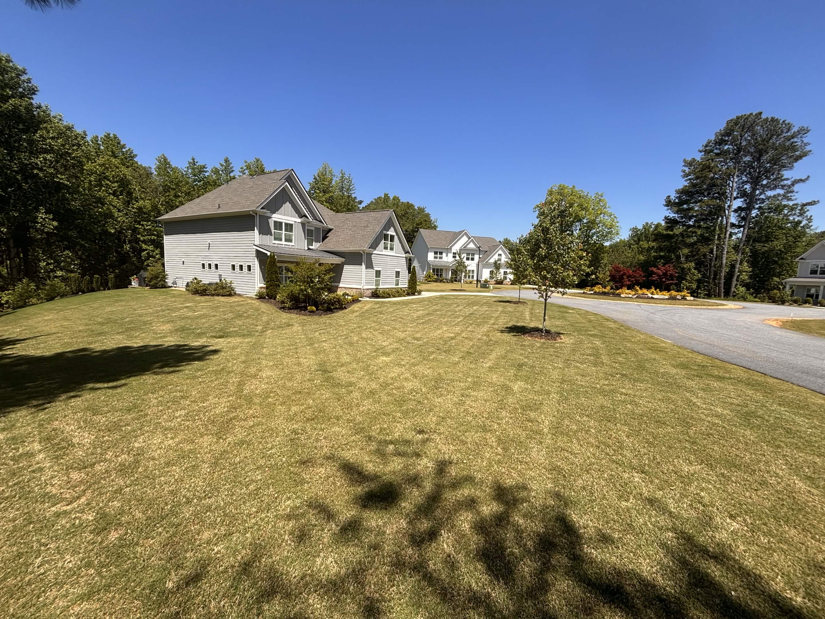 Professionally maintained suburban lawn Georgia